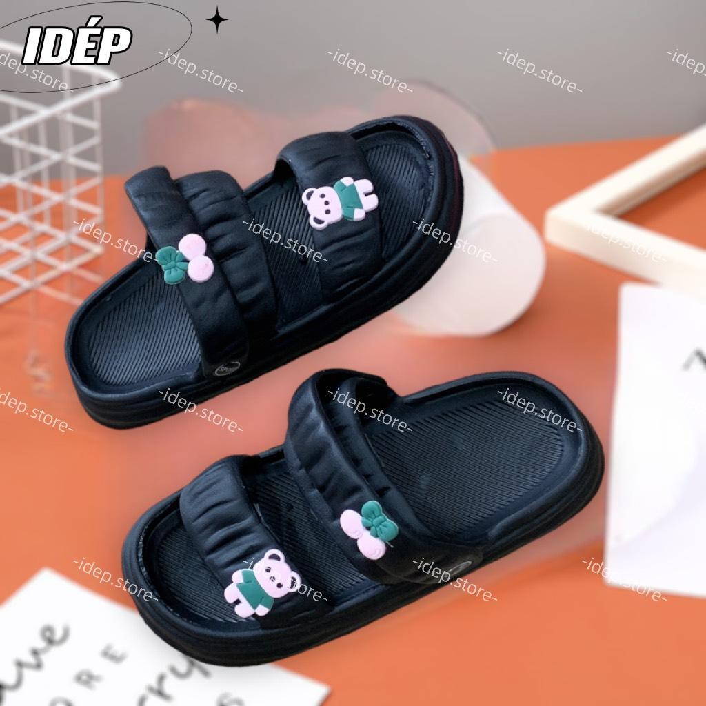 Dép sandal bánh mì sticker 2 quai ngang nhún EVA siêu nhẹ đi học đi mưa thời trang iDÉP GL083