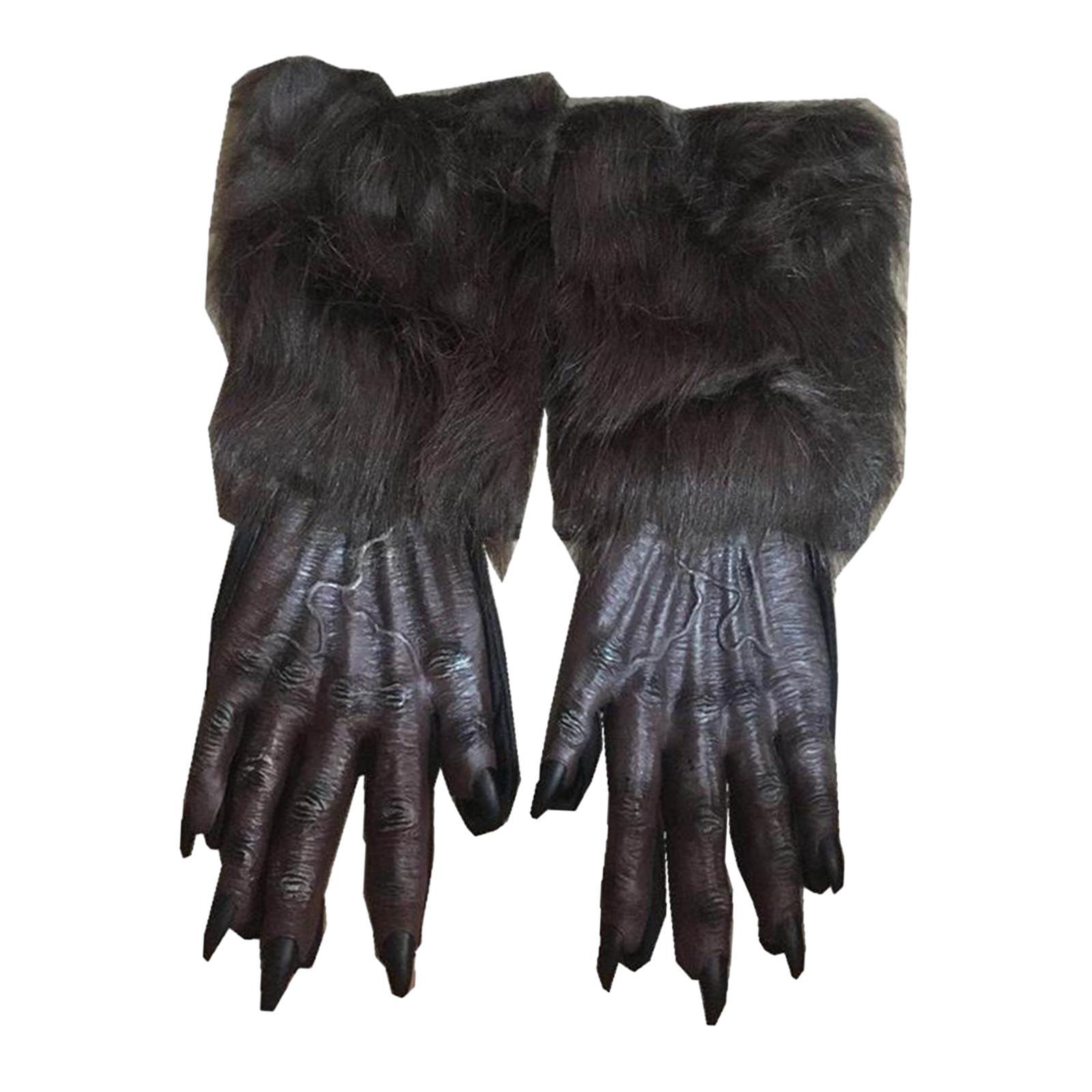 Halloween Werewolf Gloves Adult Dressing up for Photo Props Themed Party Bar