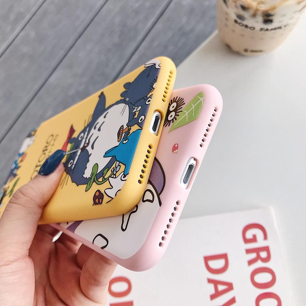 Case IPhone 11 7plus 8plus 12Pro Max X Xs Max XR 12 12pro 6 6s 6plus 6Splus Fashion Totoro Phone Case Cartoon AirBag Anti-knock Transparent Soft Phone Case