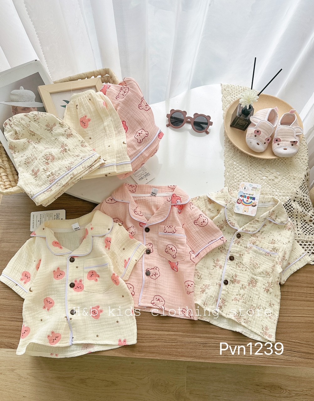 pjzama đũi họa tiết 6-16kg