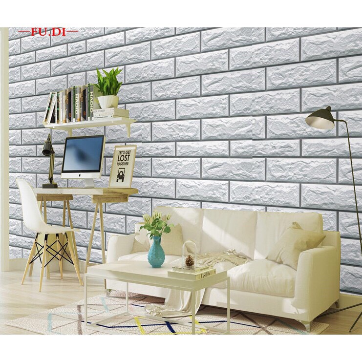 Cuộn 5m giấy dán tường decal pvc có keo khổ 0.45m NXX010 - Gạch Vuông Dài Bự