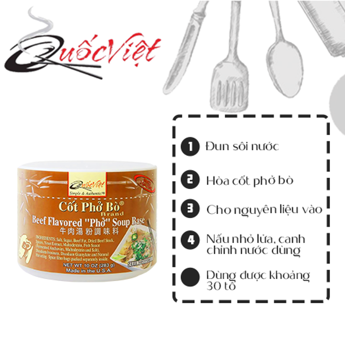 Gia vị Cốt Phở bò Quốc Việt - Hộp 300g - VN10450