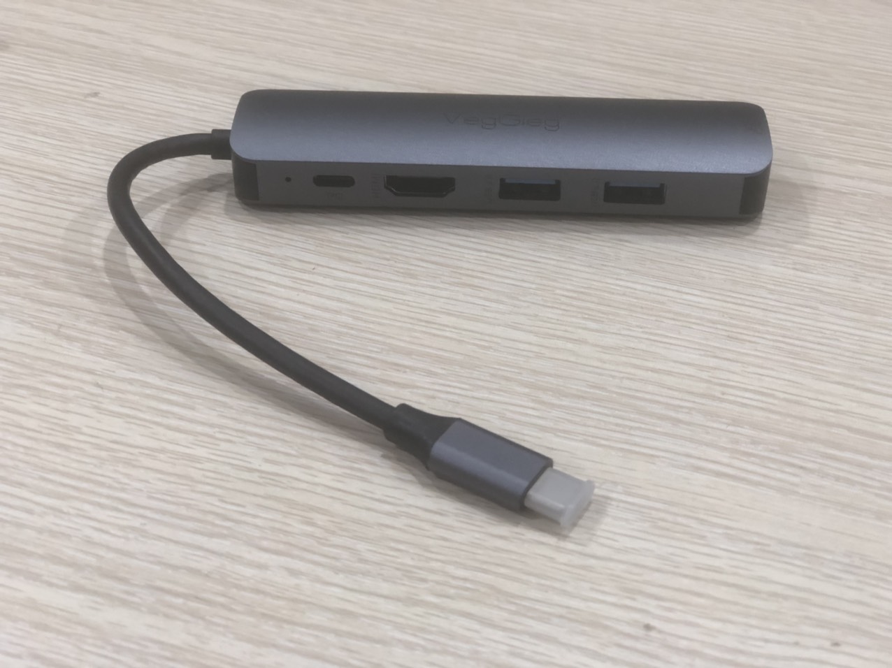 Hub USB C 5 in 1 Vegiegg sang HDMI 4K30HZ + 1USB 2.0+ 1 USB 3.0 + 1 SẠC PD + 1 Lan Hàng chính hãng