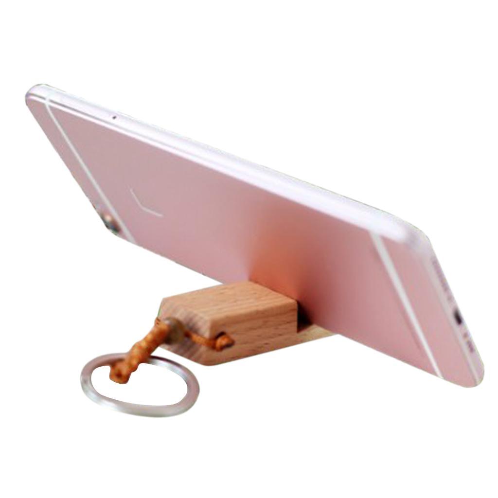 2X Solid Wood Moible Phone Holder Desk Stand Ring for Phone Tablet 5.7 x 1.9cm