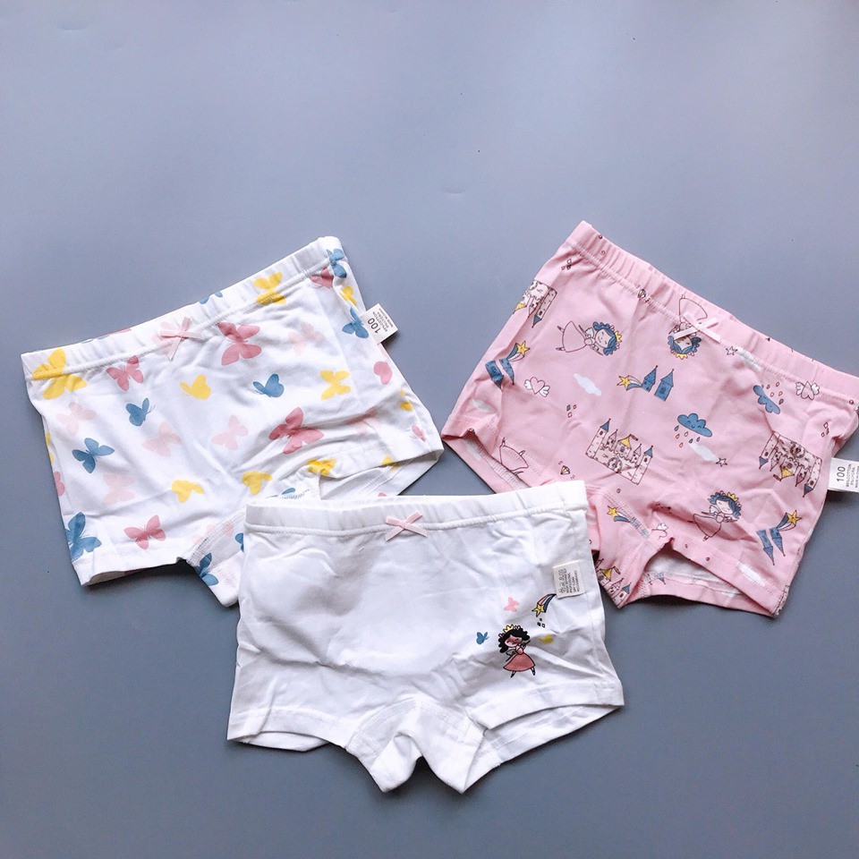 Set 3 Quần Chíp Đùi Họa Tiết Bé Gái