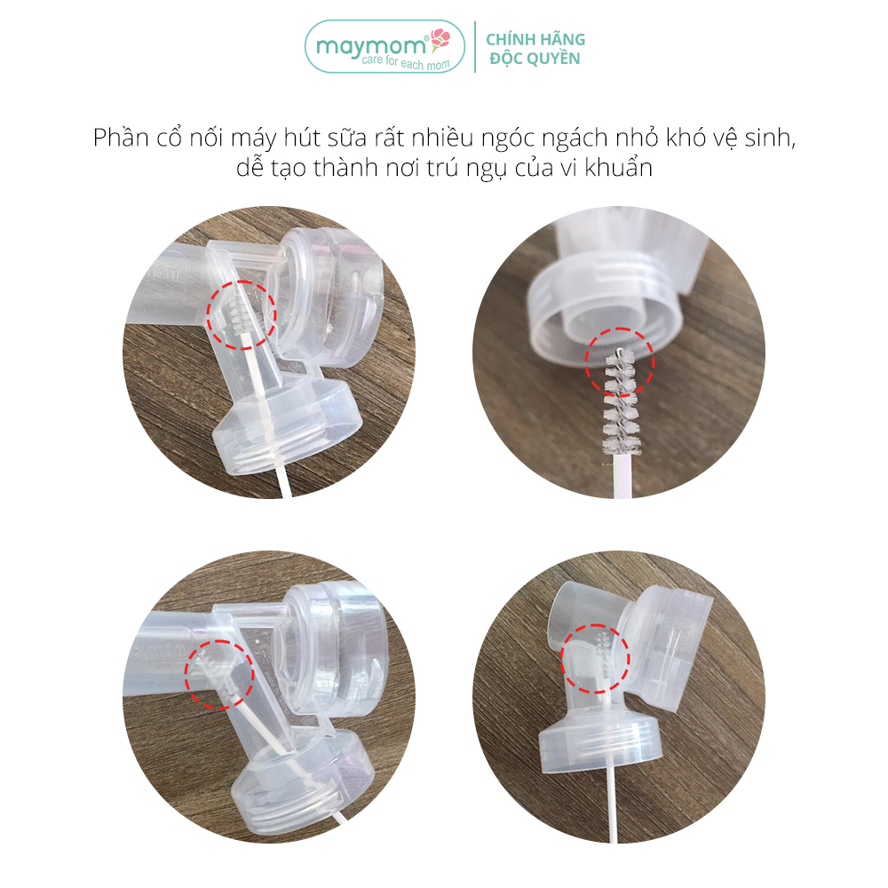 Cọ Phụ Kiện Maymom, Vệ Sinh Cổ Nối Phễu Hút Sữa, Chuyên Dụng Cho Việc Vệ Sinh Những Ngóc Ngách Nhỏ