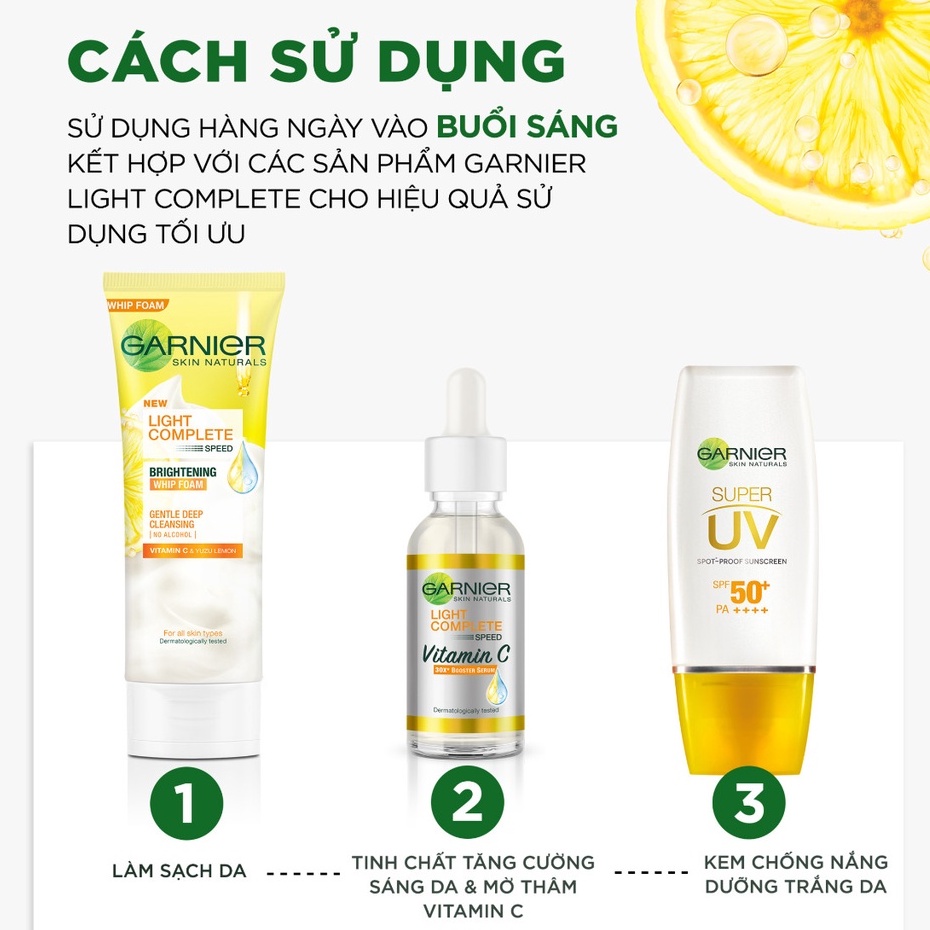 [GARNIER] Kem Dưỡng Chống Nắng Kiềm Dầu Và Sáng Da Hoàn Hảo Chứa SPF 50+ PA+++ Bright Complete Super UV Matte 30ML/15ML