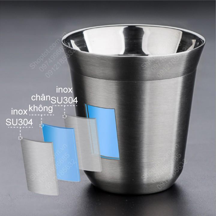 Cốc ly inox 304 loại 2 lớp, chuyên dùng uống cà phê