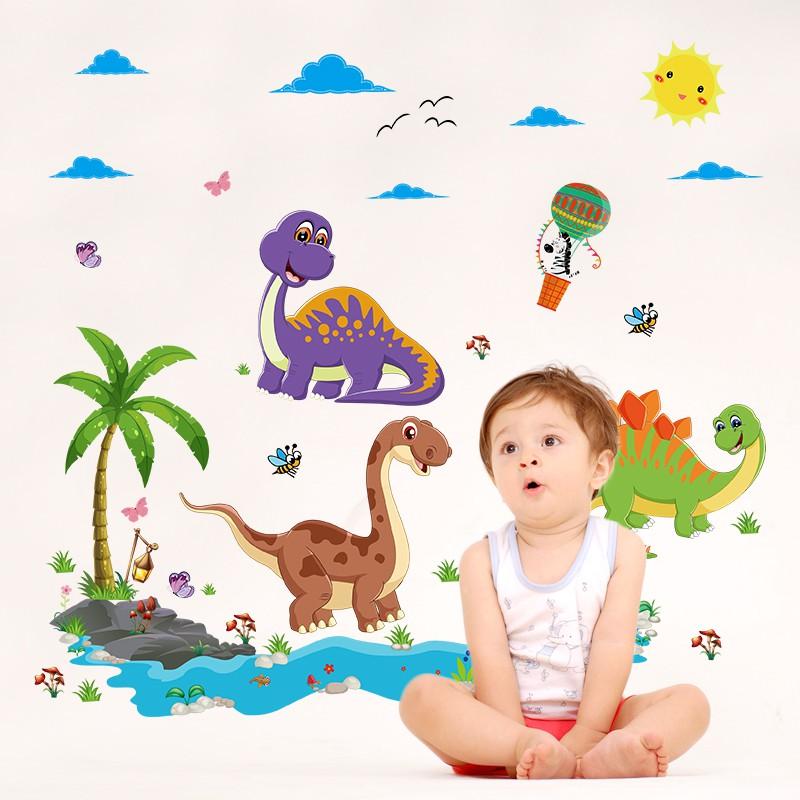 Decal dán tường gia đình khủng long