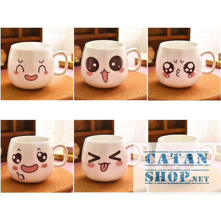 01 LY SỨ , CỐC, TÁCH GỐM SỨ HÌNH CẢM XÚC, HAPPY EMOTION CHỊU NHIỆT TỐT_HK062