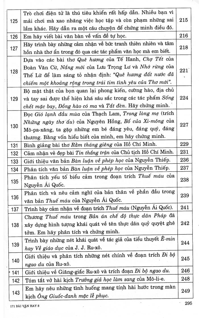 171 Bài Văn Hay Lớp 8 - Tái Bản