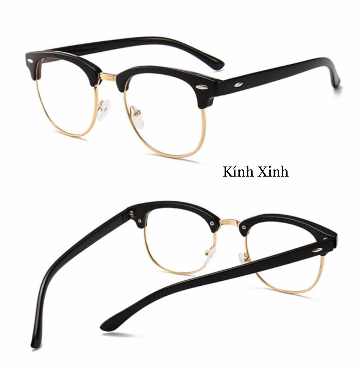 Kính Mắt Chống Ánh Sáng Xanh Bức Xạ Nửa Viền Gọng Nhựa Thời Trang