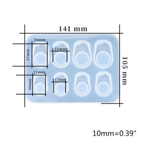 Khuôn Resin 8 Mẫu Nhẫn Đa Giác Nhiều Size - Trường Thịnh Sài Gòn