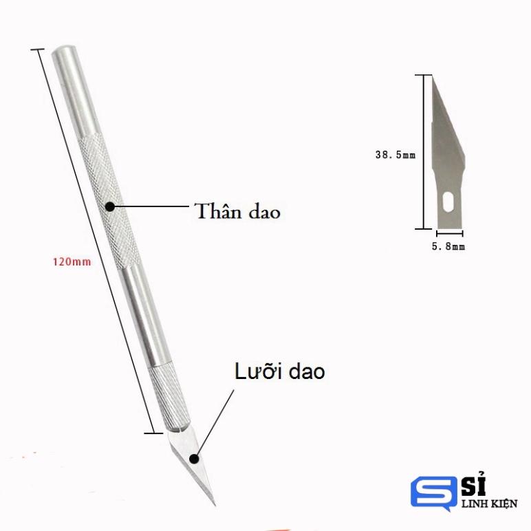 Bộ dao trổ đầu nhọn kèm 1 lưỡi dao