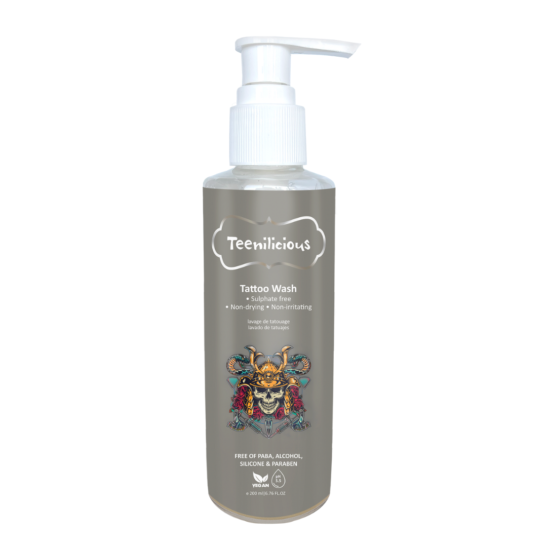 Nước Vệ Sinh Hình Xăm Teenilicious Tattoo Wash Làm Sạch Dịu Nhẹ, Giúp Dưỡng Ẩm Mềm Mịn Da Xăm 200ml