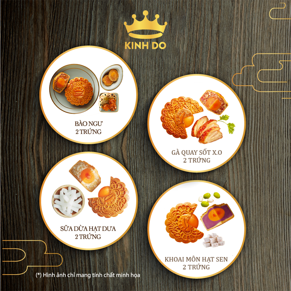 Tặng lồng đèn giấy - Hộp 4 bánh trung thu Kinh Đô &quot;Thu Sum vầy&quot; (4 bánh x 210g)