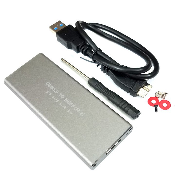 Box ổ cứng SSD M.2 chuẩn SATA vỏ nhôm USB 3.0