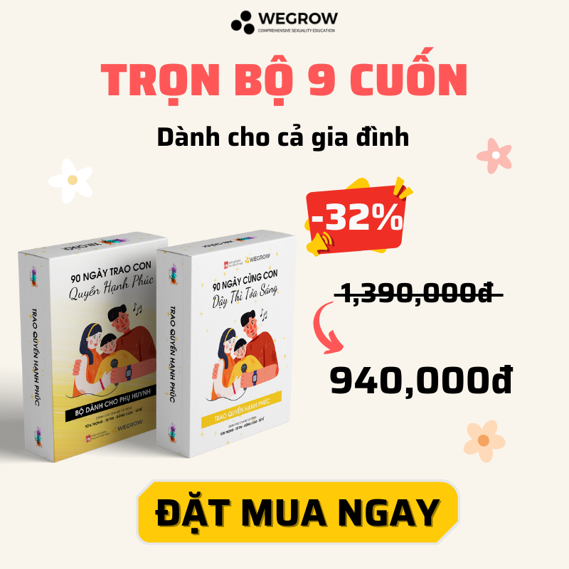 Bộ 3 cuốn sách &quot;Trao con quyền hạnh phúc&quot; WEGROW | Giúp ba mẹ khéo léo giải đáp những khúc mắc của con tuổi dậy thì, dạy con những kiến thức cần thiết nhất