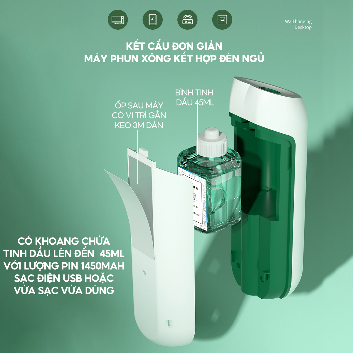 Máy Phun Xông Nước Hoa Khuyếch Tán Mùi Hương Phòng Ngủ Có Chức Năng Hẹn Giờ