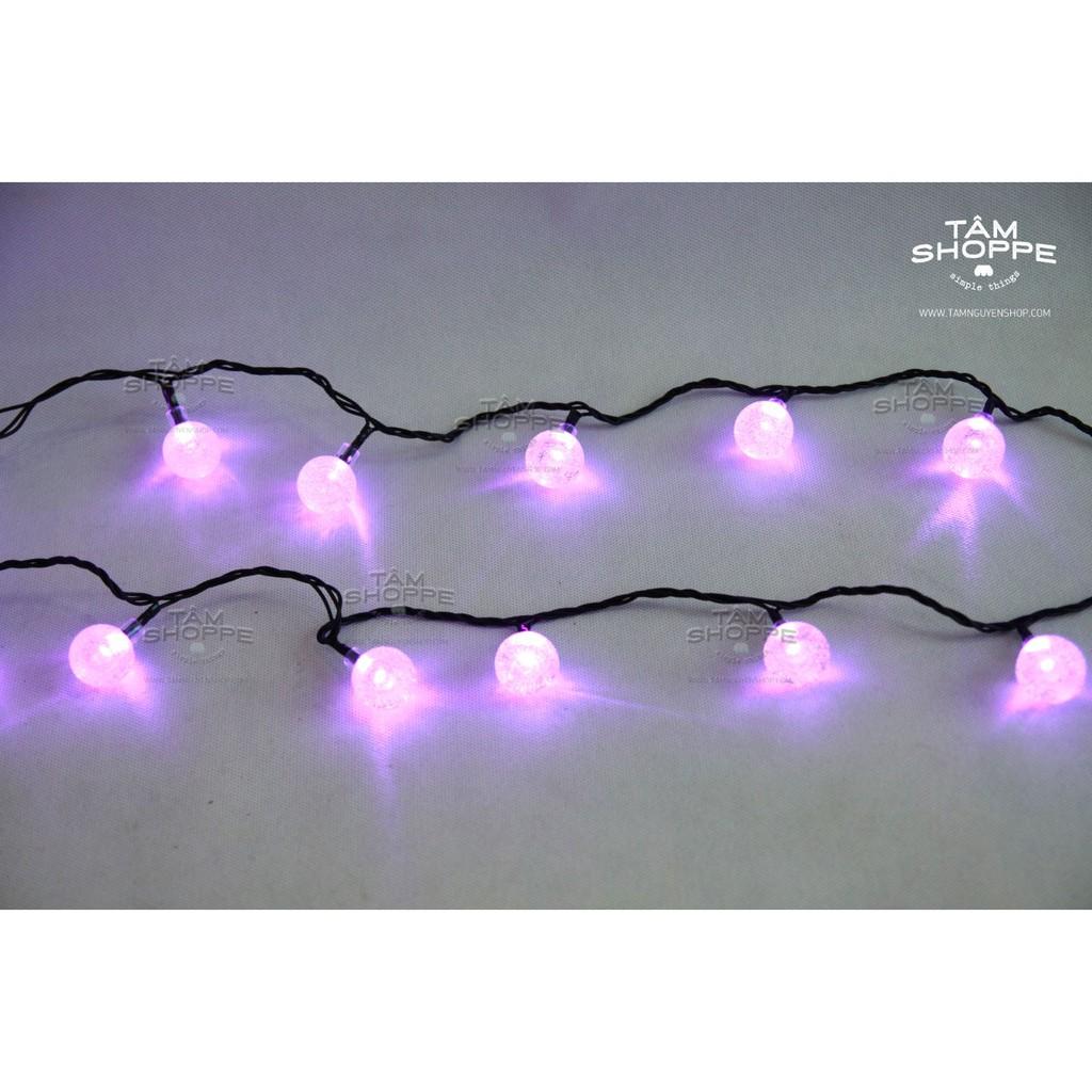 Dây led Bi Trong Suốt Màu Tím 10m