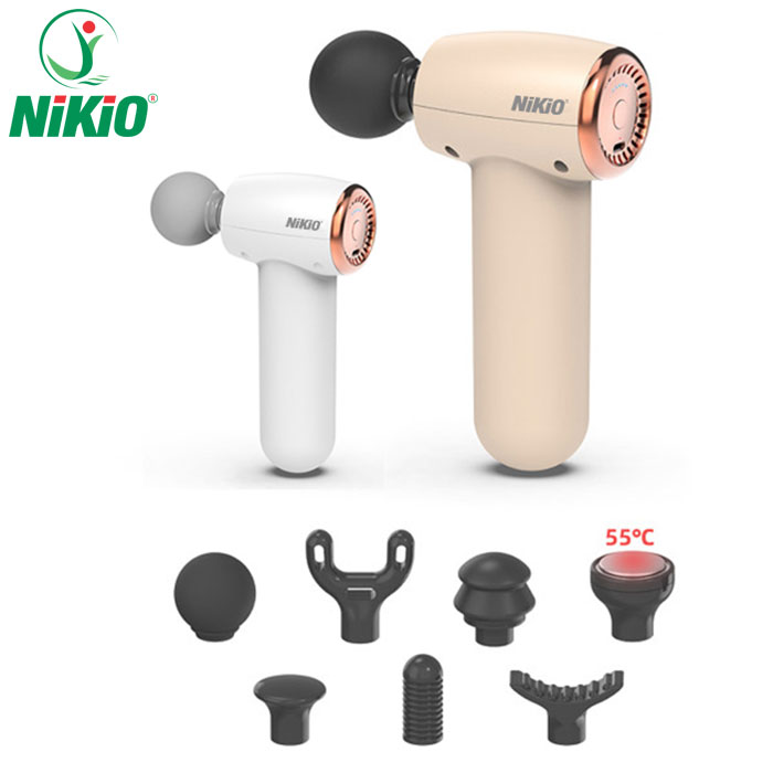 Súng massage cầm tay 7 đầu Mini Nikio NK-175 - Có đầu nóng 55 độ C