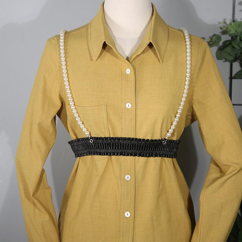 Thời Trang Giả Ngọc Trai Dây Chéo Nữ Dây Đeo Bông Tai Kẹp Dây Đai Eo Toàn Thân Suspender Đầm Ôm Mối Ràng Buộc Dây Thắt Lưng Bụng