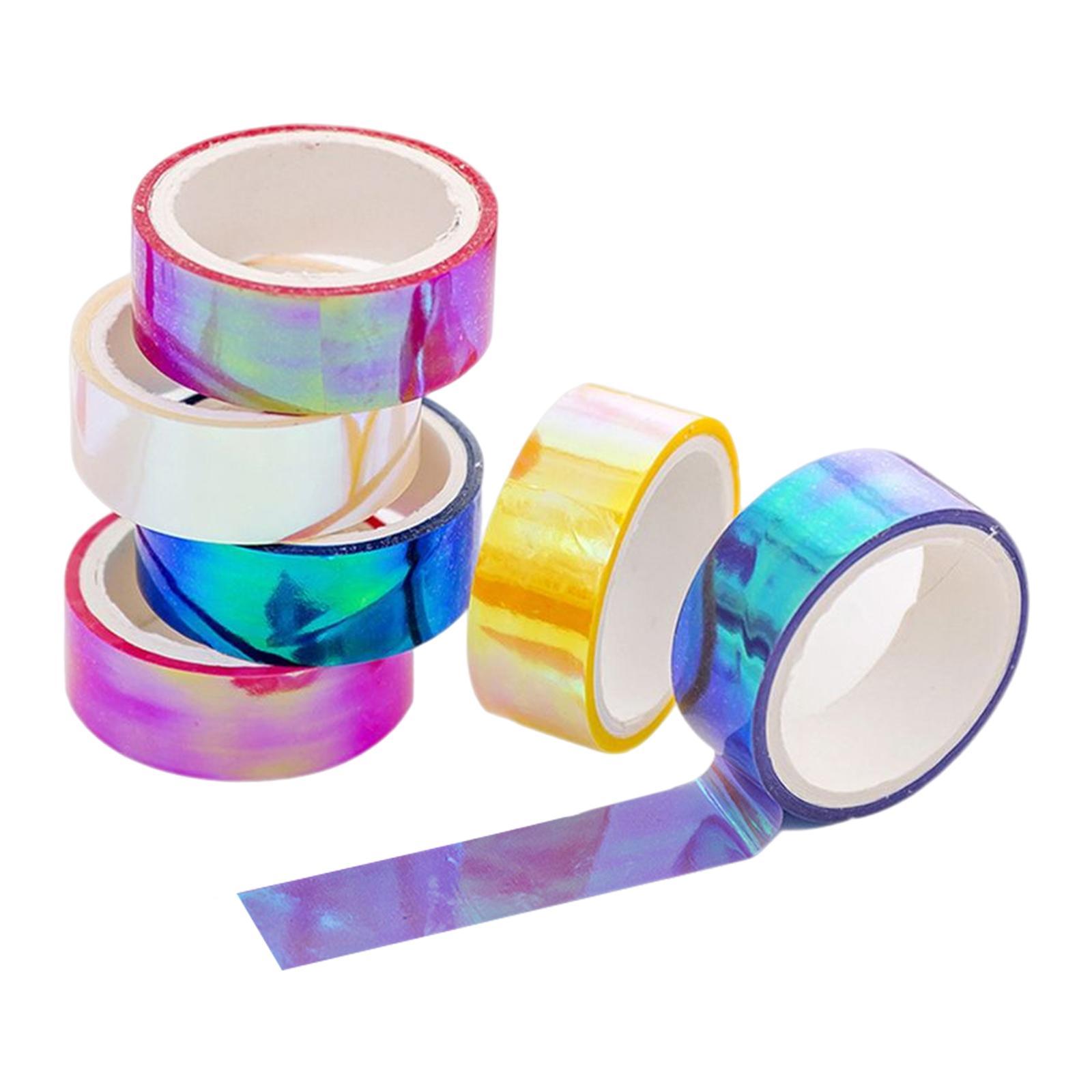6Roll Washi Tape Set Crafts Glitter Stationery Tape for Festival Decoration