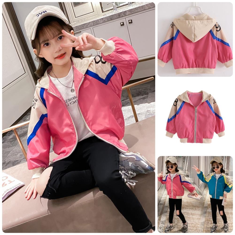 IAK25 Size110-160 (15-43Kg) Áo khoác gió 2 lớp bé gái siêu đẹp, Hàng Quảng Châu Thời trang trẻ em