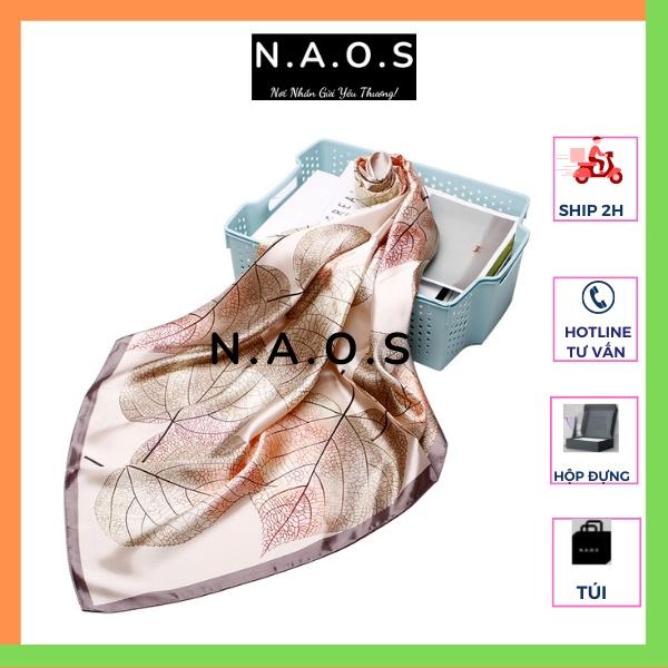 -Khăn choàng lụa hình vuông phong cách Hàn Quốc cho nữ 90x90cm