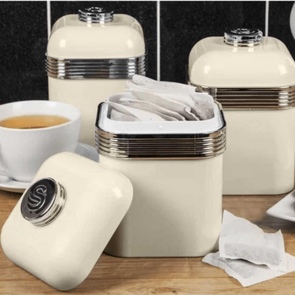 Set 3 hộp đựng cafe, trà và đường Swan hàng chính hãng