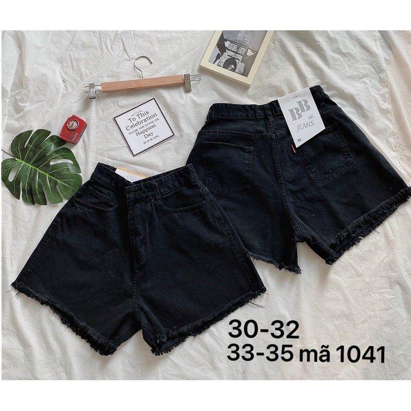 QUẦN SORT JEAN ĐEN TRƠN BIGSIZE LƯNG CAO SIU XINH