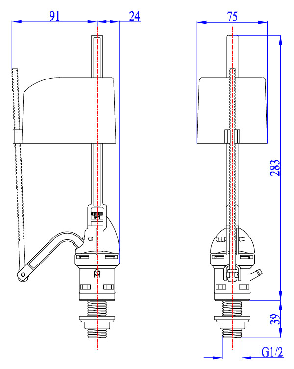 Bộ xả cấp Piston - Van cấp piston Bộ xả bồn cầu HKC-VC06