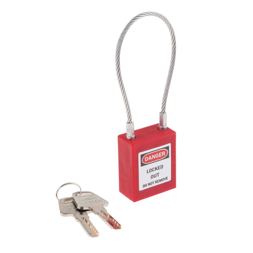 Stainless Steel Cable Safety Padlock Lockout Isolation Lock, 7 Color
