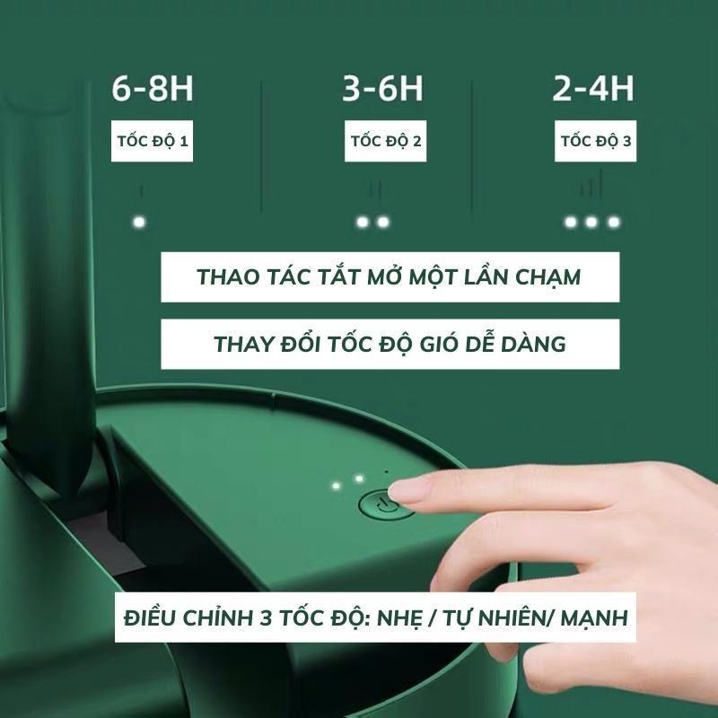 QUẠT TÍCH ĐIỆN MINI 3 CHẾ ĐỘ GIÓ KÈM GIÁ ĐỠ ĐIỆN THOẠI ĐỂ BÀN CAO CẤP - QUẠT ĐỂ BÀN XOAY 180 ĐỘ CÓ THỂ ĐIỀU CHỈNH ĐỘ CAO