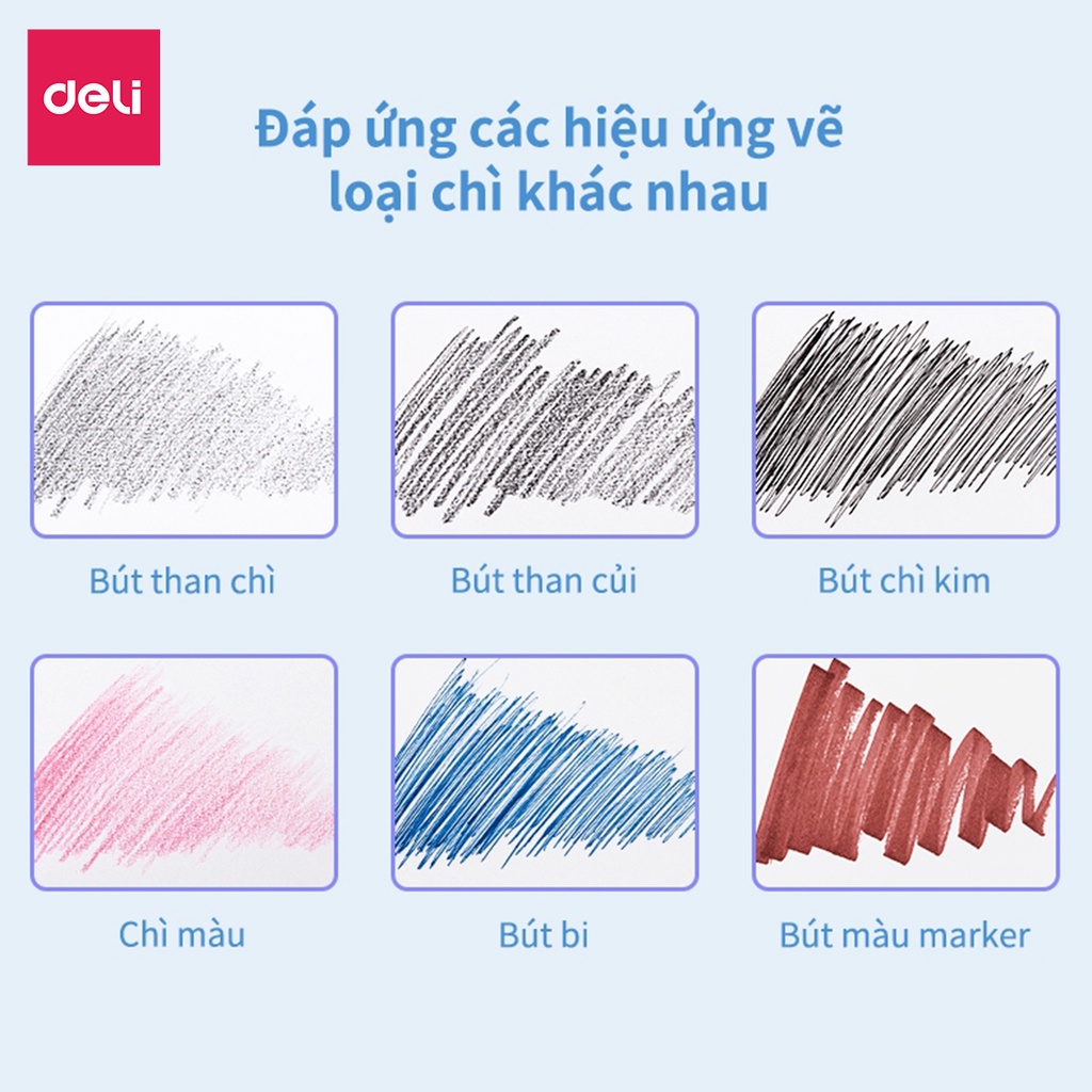 Sổ Vẽ Phác Thảo Deli - Gáy Lò Xo - Khổ Dọc A4 - Giấy Định Lượng 110Gsm / 160Gsm - 73357 / 73634