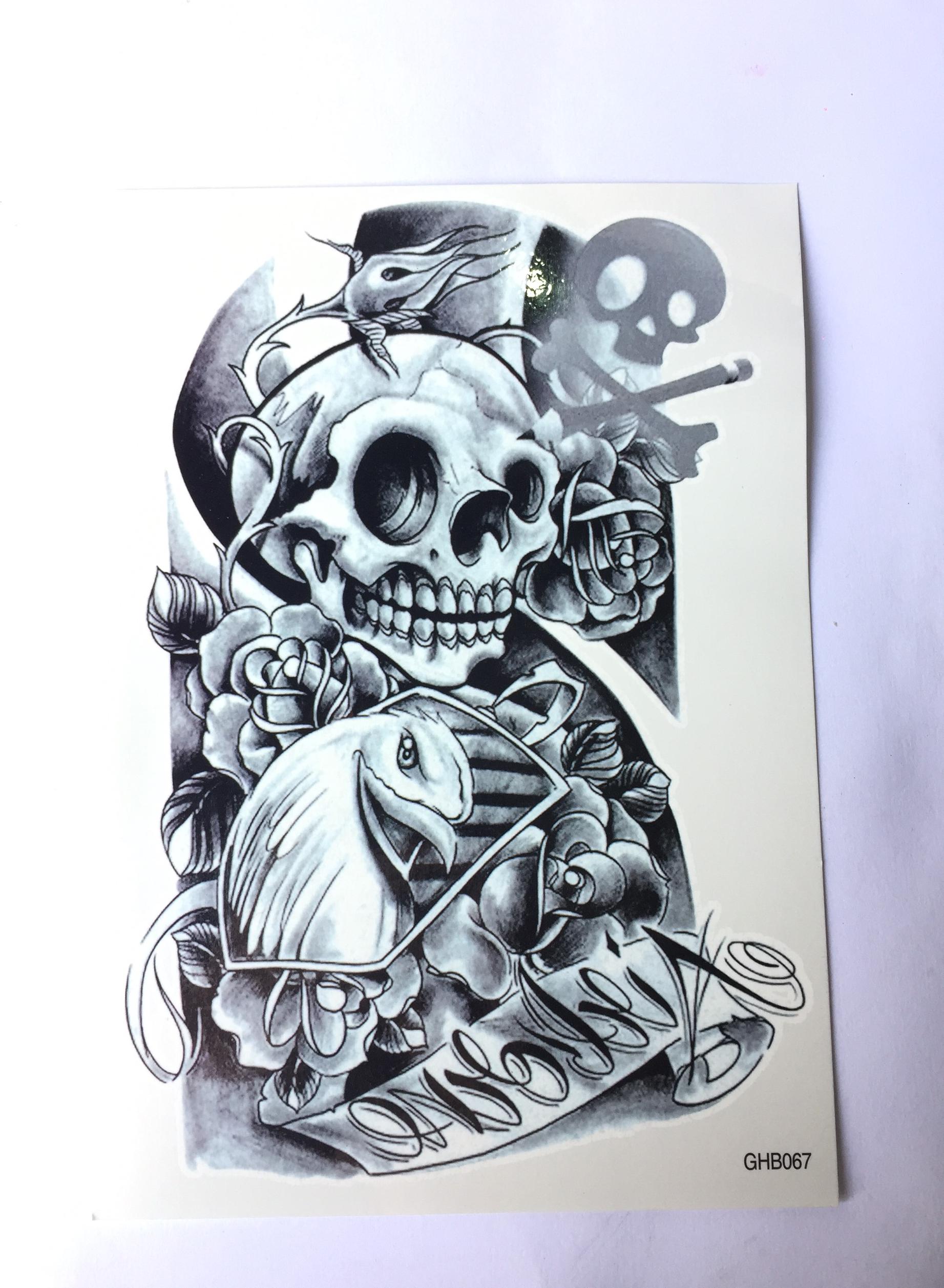 Hình xăm Tattoo Halloween kích thước 20cm x 14cm