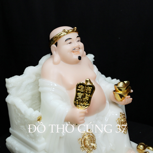 TƯỢNG THẦN TÀI THỔ ĐỊA MÀU TRẮNG - BỘT ĐÁ CAO CẤP - HÀNG NHẬP KHẨU