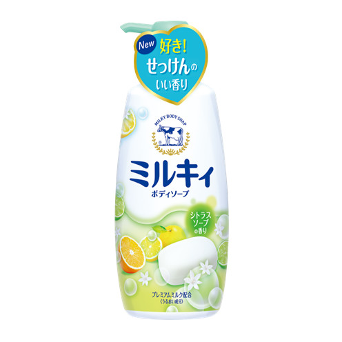 Sữa tắm hương cam chanh milky body soap Cow - Chai 550ML