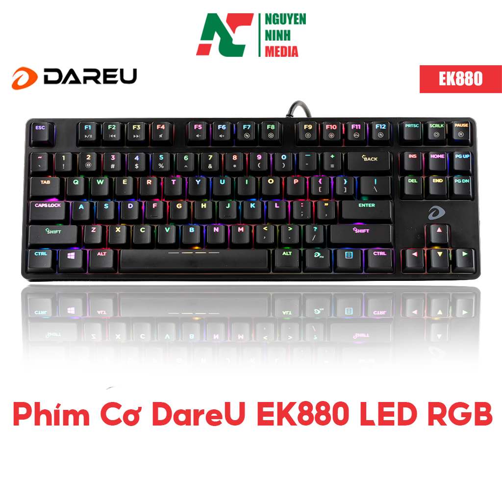 Bàn Phím Cơ DareU EK880 LED RGB (Blue/Brown/Red Switch) - Hàng Chính Hãng