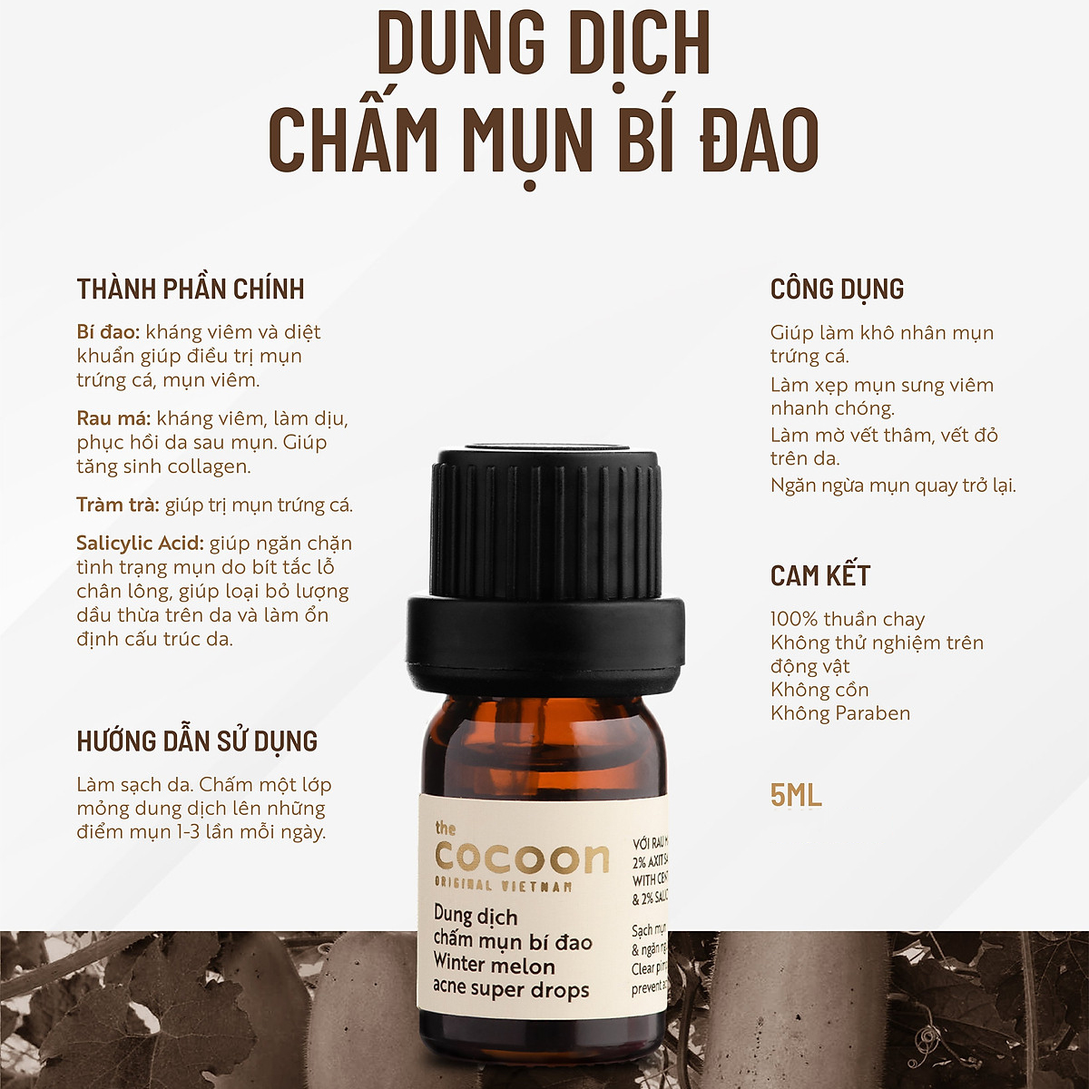 Dung dịch chấm mụn bí đao Cocoon 5ml