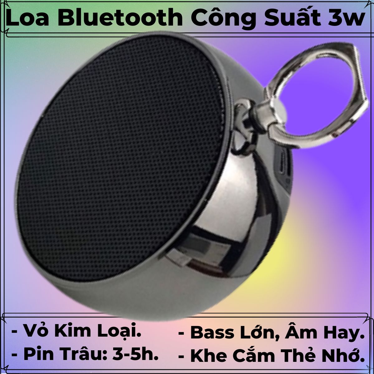 Loa Bluetooth Mini Nghe Nhạc Công Suất Lớn, Bass Mạnh, Có Khe Cắm Thẻ Nhớ, Giá Rẻ Cho Điện Thoại, Máy Tính,... BS.02