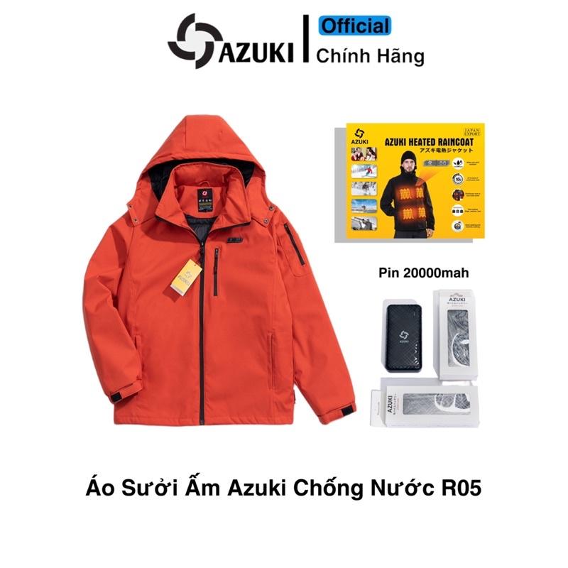 Áo Sưởi Ấm Azuki Raincoat R05 Chống Mưa Siêu Tốt, Pin 20000mah Chạy 10~15 Tiếng, Mới Nhất 2023, Bảo Hành 12 Tháng