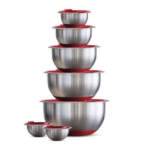 Set Âu Trộn Thực Phẩm 14 Món Tramontina, Chất Liệu Thép Không Gỉ, Dùng Được Với Bếp Từ, Lò Nướng, Lò Vi Sóng, Nhập Đức