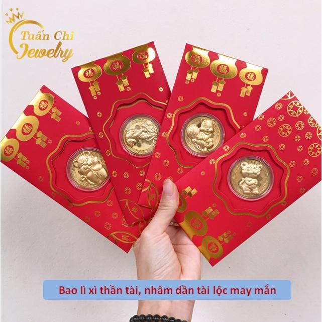 Bao Lì Xì Thần Tài, Hổ Mạ Vàng May Mắn, Lì Xì Tết Nhâm Dần 2022 Hình Hổ Mẫu Mới Nhất