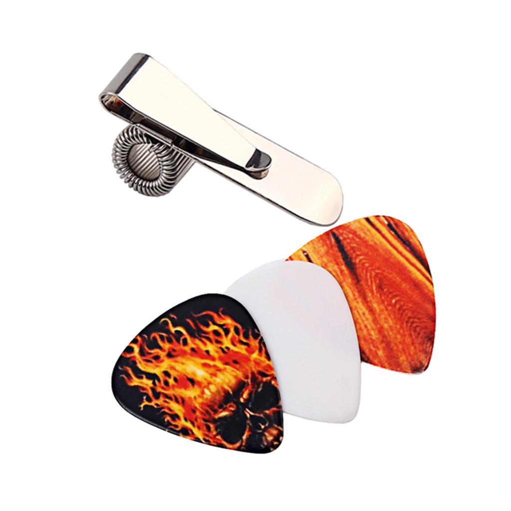 Đàn Guitar Phím Giá Đỡ Kẹp Kim Loại Đàn Guitar Chọn Kẹp với 3 Phím Bộ
