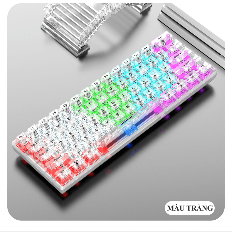 Bàn phím cơ CÓ DÂY chuyên game XUNFOX K30 thiết kế minisize 61 phím nhỏ gọn với vỏ ngoài trong suốt xuyên thấu đèn led cực đẹp - JL