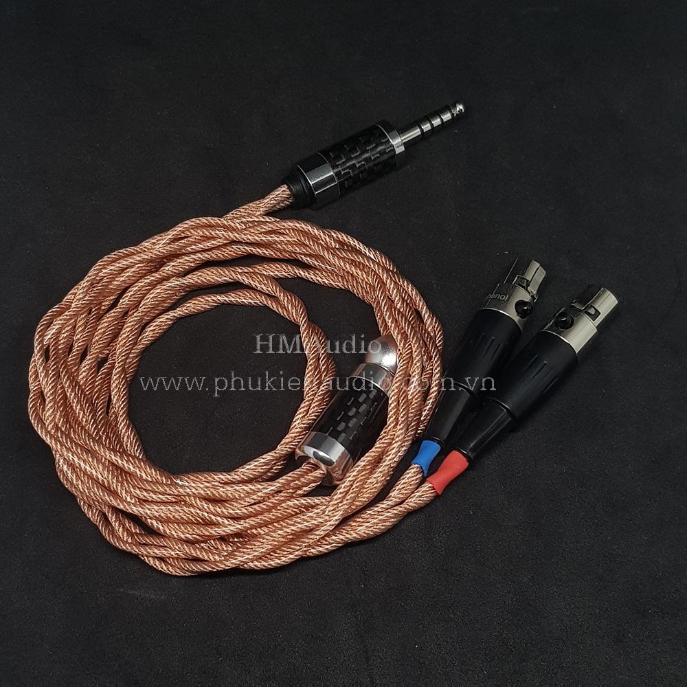 Dây tai nghe đồng OFC 1.8mm tết 4 - Connector miniXLR 4Pin - Dùng cho tai nghe LCD-2/3/4