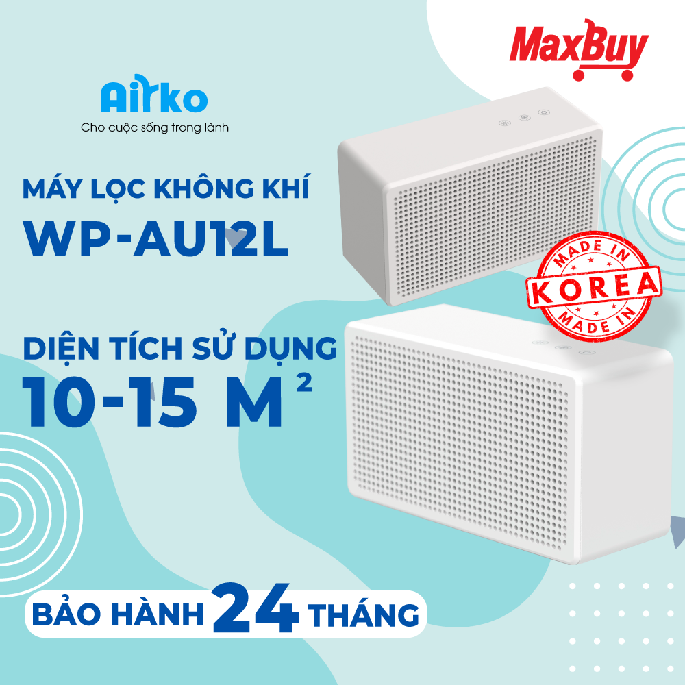 Máy lọc không khí mini chính hãng Airko WP-AU12L / sản phẩm thiết yếu cho ô tô, văn phòng