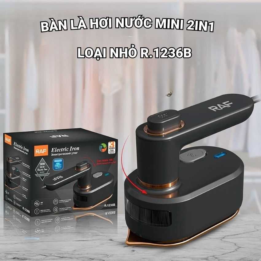Bàn Là Hơi Nước Mini Cầm Tay Cao Cấp, Bàn Ủi Hơi Nước 2in1 Là Khô Là Hơi Nhỏ Gọn Dễ Mang Theo Thích Hợp Nhiều Loại Vải - Hàng chính hãng
