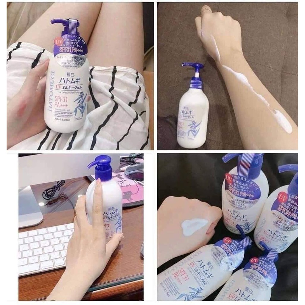 Sữa dưỡng thể Hatomugi chống nắng UV Milky Gel SPF31 PA +++